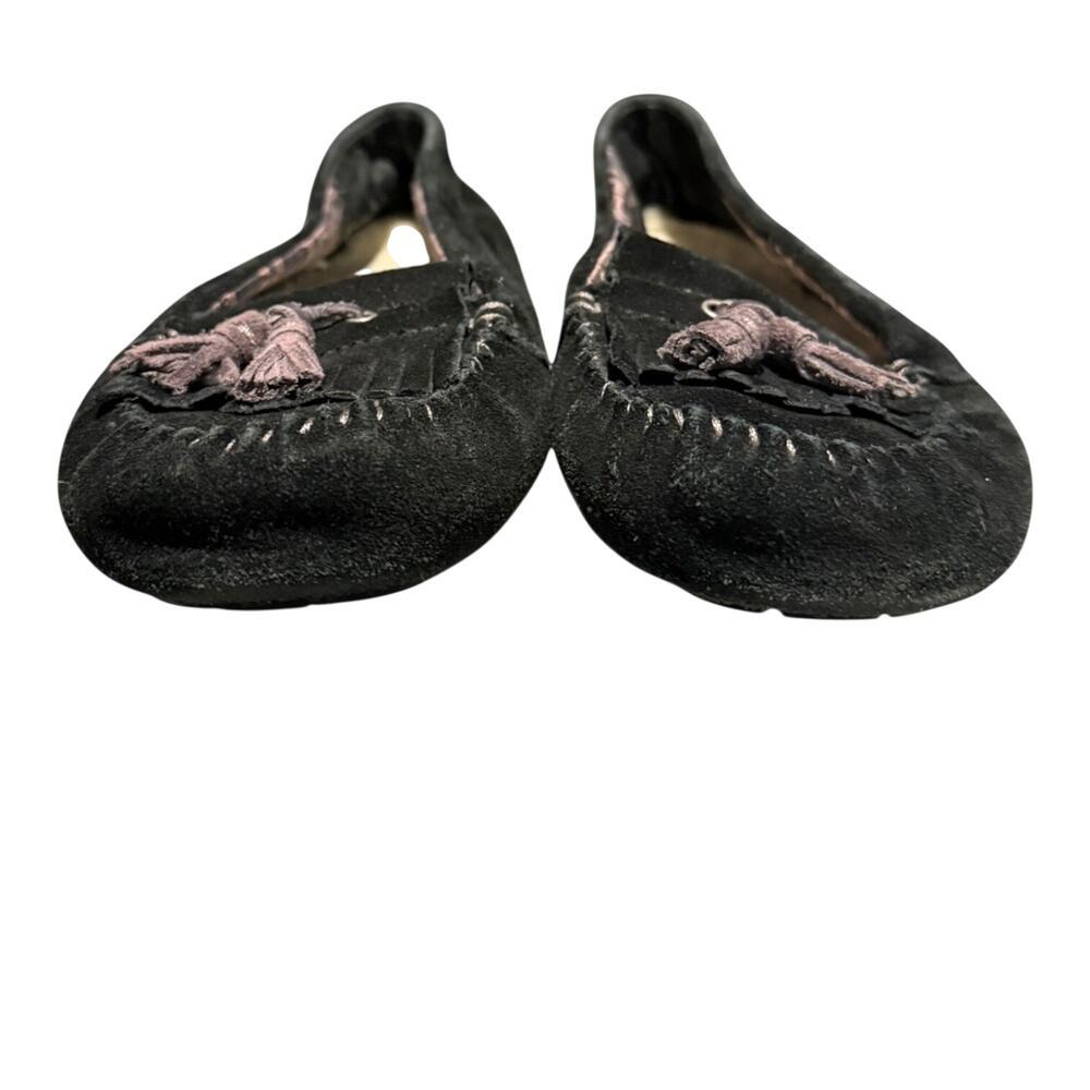UGG 1005475 Lizzy Moccasin Slippers Black Women's Size 8 Tassels Slip On - Picture 3 of 9